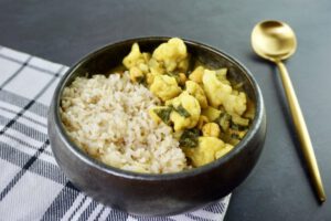 Snelle groene curry vegan